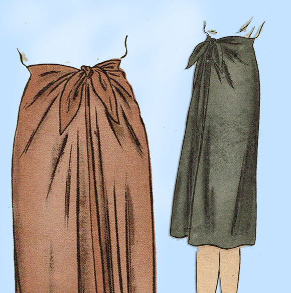 1940s Vintage Vogue Sewing Pattern 5444 Plus Size WWII Wrap Skirt Size 32 Waist - Vintage4me2