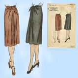 1940s Vintage Vogue Sewing Pattern 5444 Plus Size WWII Wrap Skirt Size 32 Waist - Vintage4me2