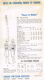 1960s Vintage Vogue Sewing Pattern 5871 Uncut Easy Misses Day Dress Size 32B