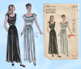 1940s Vintage Vogue Sewing Pattern 5901 Stunning MIsses Nightgown Size 30 B