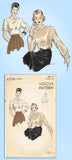 1940s Original Vintage Vogue Pattern 6226 Misses Blouse w Radiating Tucks Sz 34B
