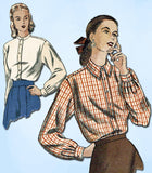 1940s Vintage Vogue Sewing Pattern 6280 Uncut Misses Boyfriend Blouse Sz 16 34B