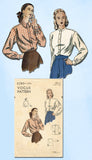 1940s Vintage Vogue Sewing Pattern 6280 Uncut Misses Boyfriend Blouse Sz 16 34B