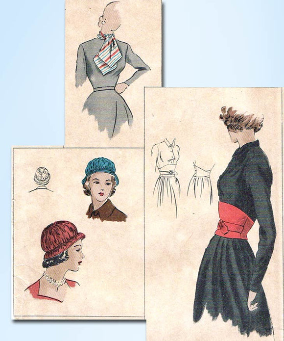 1940s Vintage Vogue Sewing Pattern 6306 Hat and – Vintage4me2