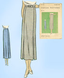 Vogue 6369: 1930s Womens Plus Size Slender Skirt Sz 32 W Vintage Sewing Pattern