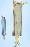 Vogue 6369: 1930s Womens Plus Size Slender Skirt Sz 32 W Vintage Sewing Pattern