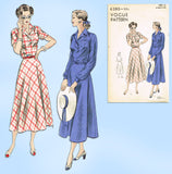 1940s Vintage Vogue Sewing Pattern 6380 Uncut Misses Shirtwaist Dress 30B