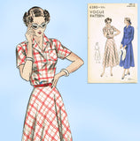 1940s Vintage Vogue Sewing Pattern 6380 Uncut Misses Shirtwaist Dress 30B