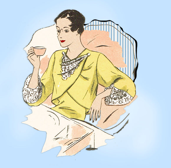 Vogue 6487: 1930s Uncut Misses Bedjacket Set Sz 36-38 B Vintage Sewing Pattern - Vintage4me2