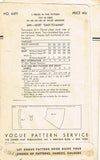 1940s Original Vintage Vogue Pattern 6491 Misses Easy Skirt Flared Back Sz 28 W