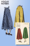 1940s Original Vintage Vogue Pattern 6491 Misses Easy Skirt Flared Back Sz 28 W