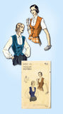 1940s Vintage Vogue Sewing Pattern 6555 Misses Weskit Vest Size 34B