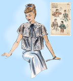 1950s Vintage Vogue Pattern 6612 Lovely Plus Size Misses Bedjacket Set 40 42 B