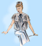 1950s Vintage Vogue Pattern 6612 Lovely Plus Size Misses Bedjacket Set 40 42 B