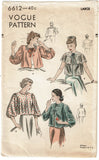 1950s Vintage Vogue Pattern 6612 Lovely Plus Size Misses Bedjacket Set 40 42 B