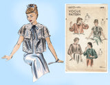 1950s Vintage Vogue Pattern 6612 Lovely Plus Size Misses Bedjacket Set 40 42 B