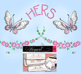 1950s Vintage Vogart Embroidery Transfer 675 Uncut Floral & Swan Pillowcases - Vintage4me2