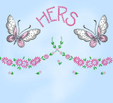 1950s Vintage Vogart Embroidery Transfer 675 Uncut Floral & Swan Pillowcases - Vintage4me2