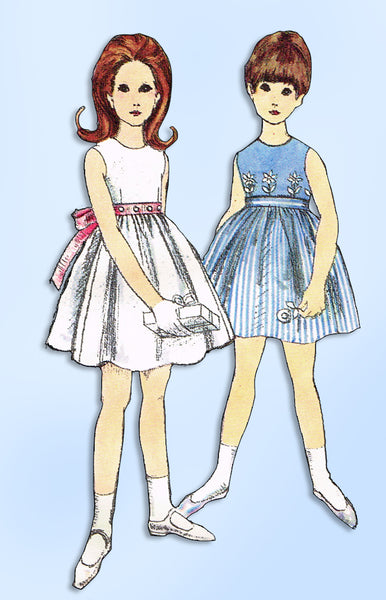 1960s Original Vintage Vogue Sewing Pattern 6801 Uncut Toddler Girls Dress Sz 4