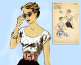 Vogue 6821: 1940s Lovely Misses Evening Blouse Sz 30 B Vintage Sewing Pattern