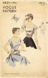Vogue 6821: 1940s Lovely Misses Evening Blouse Sz 30 B Vintage Sewing Pattern