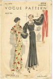 Vogue 6976: 1930s Stunning Misses Dinner Dress Sz 34 Bust Vintage Sewing Pattern