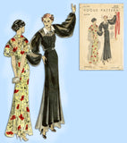 Vogue 6976: 1930s Stunning Misses Dinner Dress Sz 34 Bust Vintage Sewing Pattern