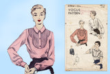 1950s Vintage Vogue Pattern 6984 Uncut Misses Blouse w Tucked Yoke Size 32 B