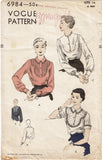 1950s Vintage Vogue Pattern 6984 Uncut Misses Blouse w Tucked Yoke Size 32 B