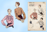 1950s Vintage Vogue Pattern 6984 Uncut Misses Blouse w Tucked Yoke Size 32 B