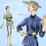 Vogue 7067: 1950s Misses Two Piece Dress Size 32 Bust Vintage Sewing Pattern