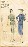 Vogue 7067: 1950s Misses Two Piece Dress Size 32 Bust Vintage Sewing Pattern