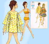 Vogue 7075: 1960s Uncut Misses Bathing Suit & Cover 36 B Vintage Sewing Pattern