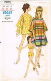 Vogue 7075: 1960s Uncut Misses Bathing Suit & Cover 36 B Vintage Sewing Pattern