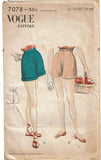 1950s Original Vintage Vogue Pattern 7078 Misses Easy to Make Shorts Sz 24 W