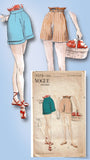 1950s Original Vintage Vogue Pattern 7078 Misses Easy to Make Shorts Sz 24 W