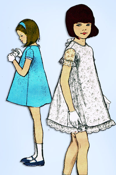 1960s Vintage Vogue Sewing Pattern 7081 Uncut Toddler Girls A-Line Dress Size 5