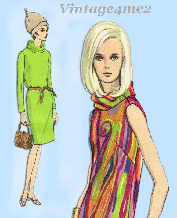 1960s Vintage Vogue Sewing Pattern 7141 Misses Mod Dress Size 34 Bust