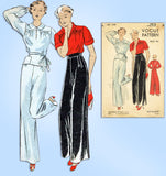 1930s Vintage Vogue Sewing Pattern 7168 Misses Lounging Pyjamas or Pajamas 32 B