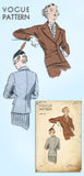 1930s Original Vintage Vogue Sewing Pattern 7229 Stylish Misses Jacket Size 34 B