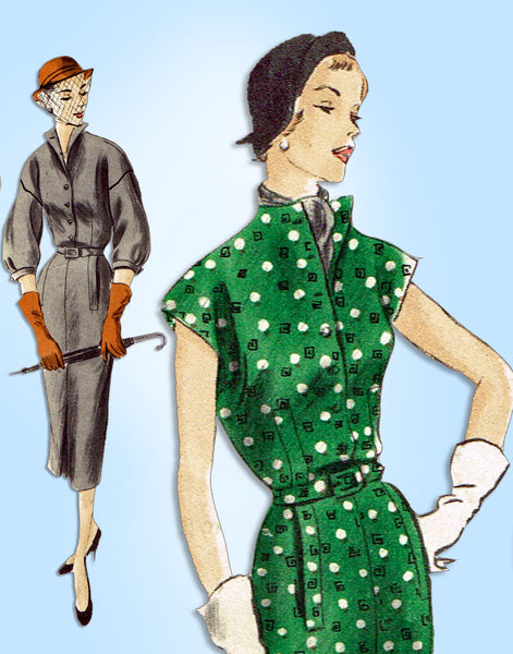 1950s Vintage Vogue Sewing Pattern 7241 Uncut Misses Street Dress Size 30 Bust