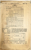 1930s Original Vintage Vogue Pattern 7272 Misses Day or Evening Skirt Sz 28 W