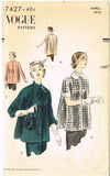 1950s Vintage Vogue Sewing Pattern 7427 Misses Maternity Jacket or Blouse 28-30B