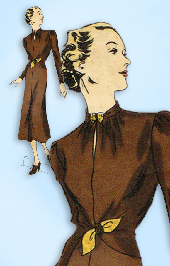 1930s Original Vintage Vogue Sewing Pattern 7540 Easy Misses Dress Size 32 Bust