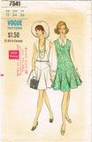 1960s Original Vintage Vogue Sewing Pattern 7541 Misses Drop Waist Dress Sz 34 B