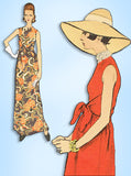 1960s Original Vintage Vogue Sewing Pattern 7545 Misses Boho Maxi Dress Sz 34 B