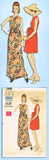 1960s Original Vintage Vogue Sewing Pattern 7545 Misses Boho Maxi Dress Sz 34 B