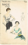 1950s Original Vintage Vogue Sewing Pattern 7630 Easy Misses Blouse Sz 32 Bust
