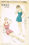 1950s Original Vintage Vogue Sewing Pattern 7677 Misses Uncut Bathing Suit 34 B