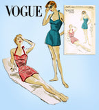 1950s Original Vintage Vogue Sewing Pattern 7677 Misses Uncut Bathing Suit 34 B